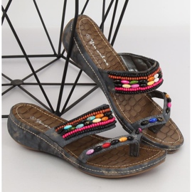 Flip-flops cu margele negru A123 Negru Flip-flops cu margele negru A123 Negru
