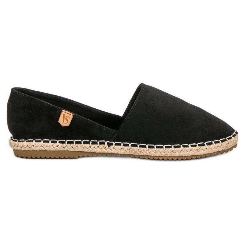 VICES Espadrile din piele de căprioară negru