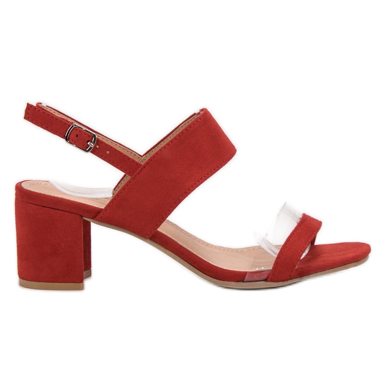 Ideal Shoes Sandale pentru femei la modă roșu