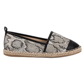 Vices Espadrile Vinceza cu șarpe negru gri multicolor Vices Espadrile Vinceza cu șarpe negru gri multicolor