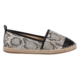 Vices Espadrile Vinceza cu șarpe negru gri multicolor