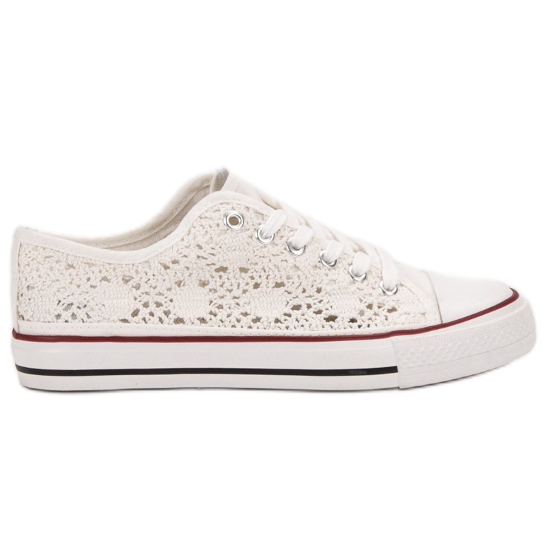 Renda Adidași din dantelă alb