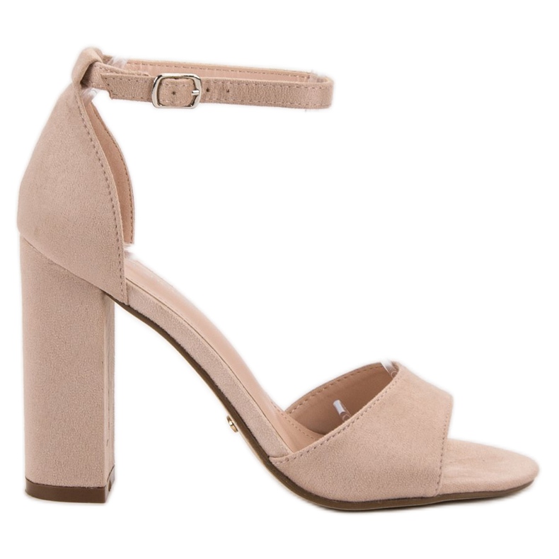 Ideal Shoes Sandale confortabile cu toc înalt maro