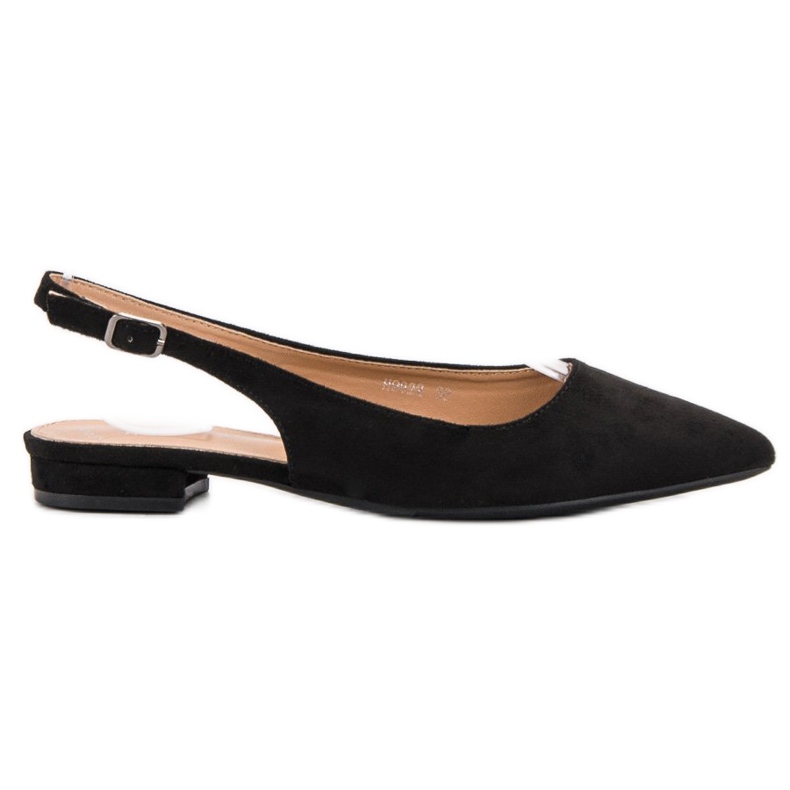 SHELOVET Ballerine din piele de căprioară la modă negru