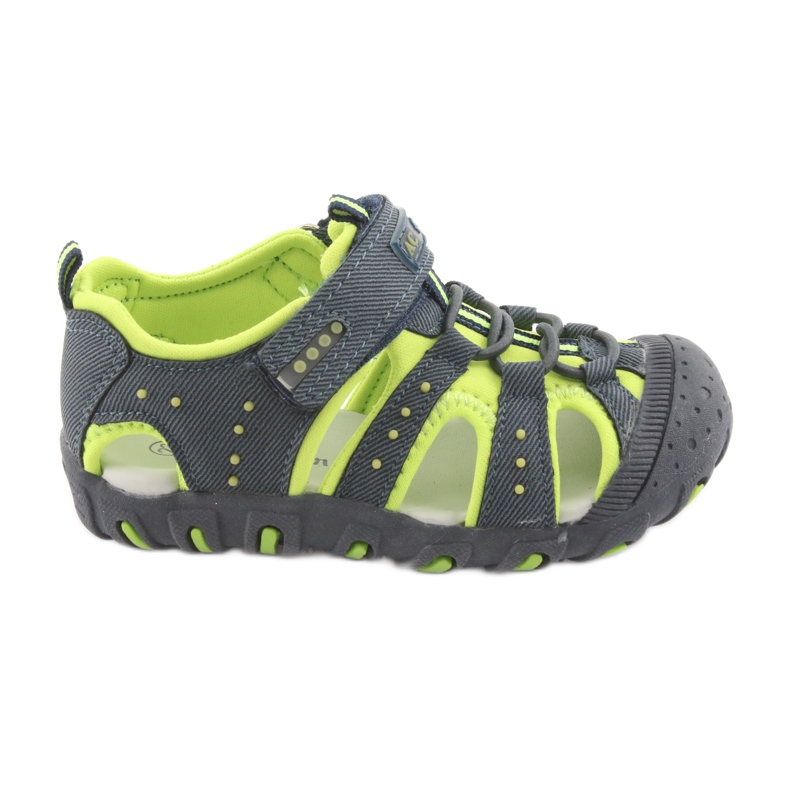 Sandale cu velcro American Club DR11 pentru băieți verde albastru marin