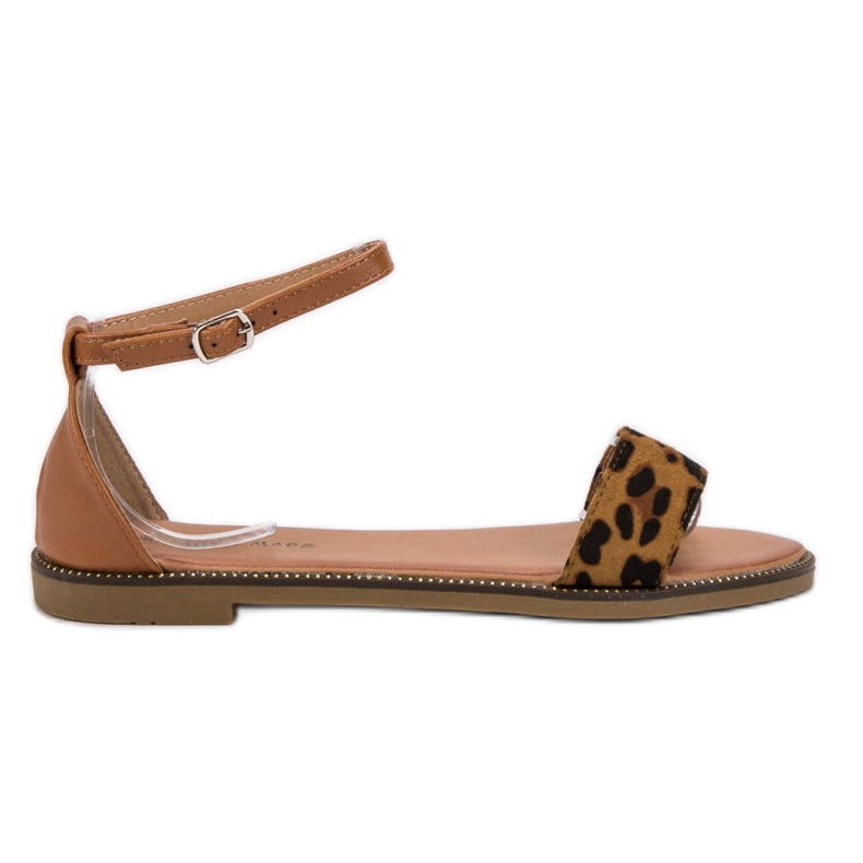 Laura Mode Sandale plate clasice maro Laura Mode Sandale plate clasice maro