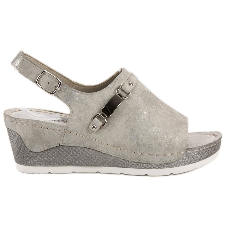 Goodin Sandale cu pene confortabile gri