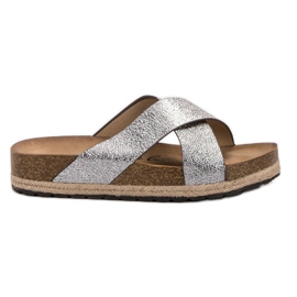 Goodin Papuci confortabili de argint gri Goodin Papuci confortabili de argint gri