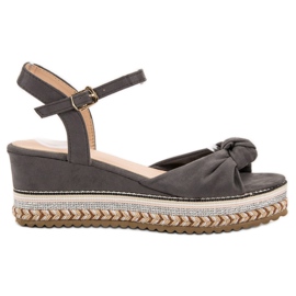 Groto Gogo Sandale Espadrile din piele intoarsa gri Groto Gogo Sandale Espadrile din piele intoarsa gri