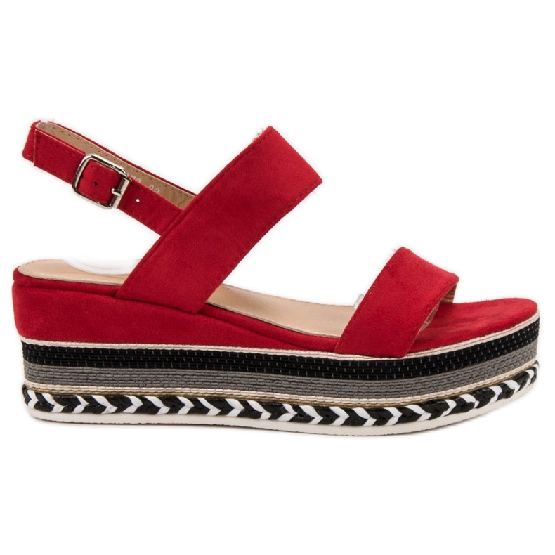 Primavera Sandale Boho Wedge roșu