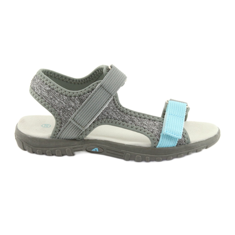 American Club Sandale americane cu RL10 din piele insert gri/albastru