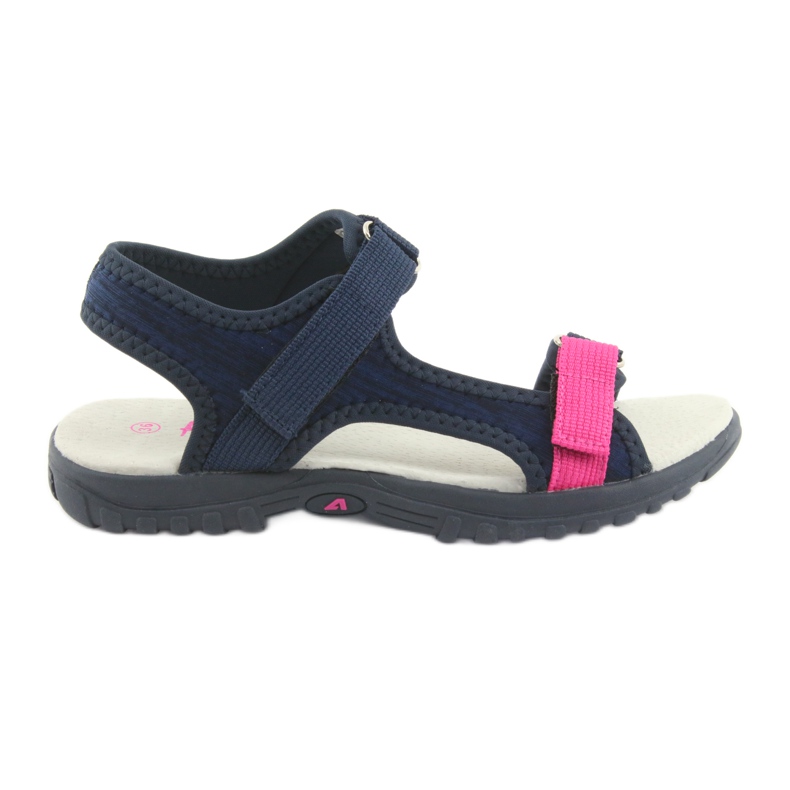 Sandale cu inserție din piele bleumarin American Club RL10 roz albastru marin