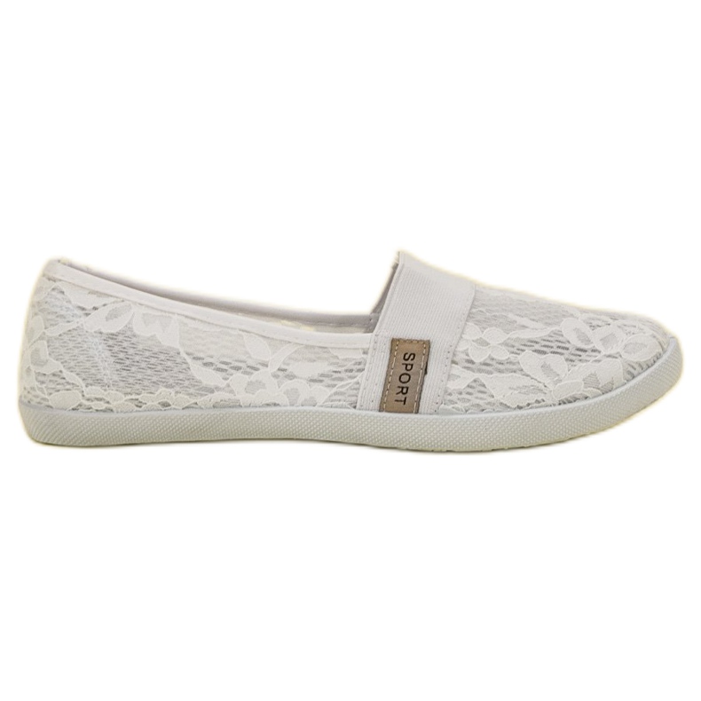 SHELOVET Balerini din dantelă alb