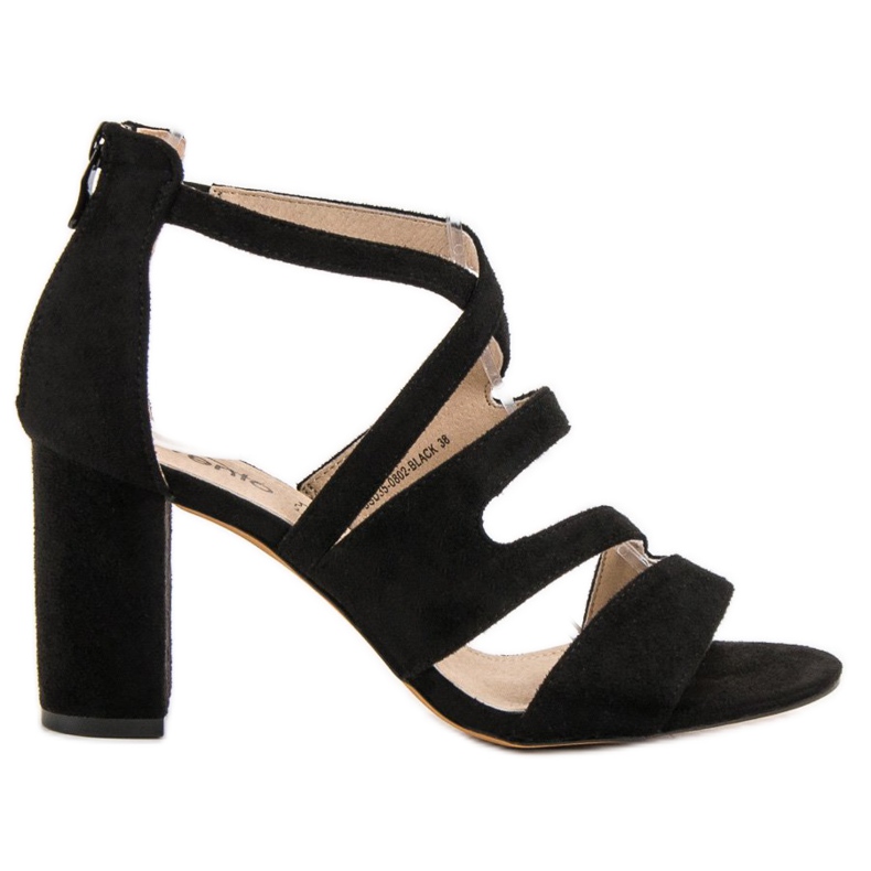 Evento Sandale din piele de căprioară pe o bară negru