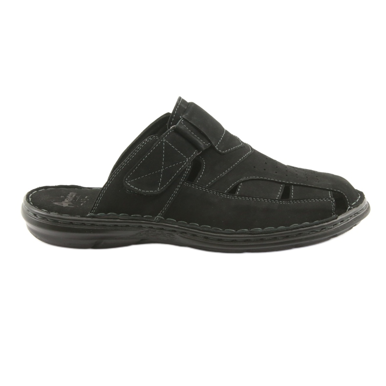 Papuci pentru bărbați cu fundul PU American Club CY05 negru Papuci pentru bărbați cu fundul PU American Club CY05 negru