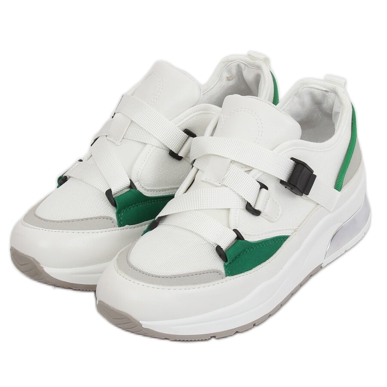 Pantofi sport albi 8801 Alb verde