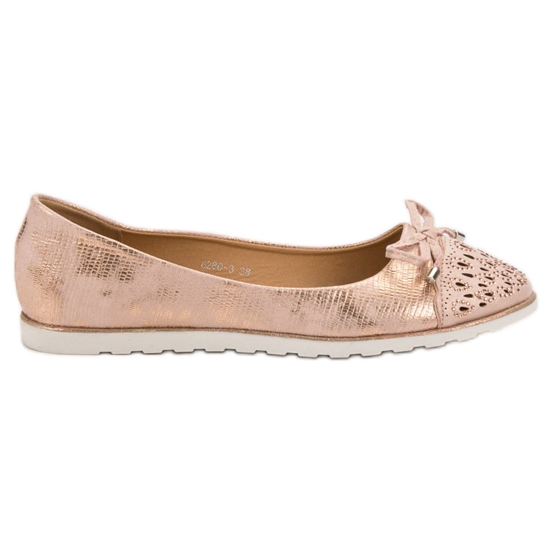 SHELOVET Balerini casual galben roz