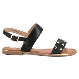 Cm Paris Sandale cu pietre de stras negru