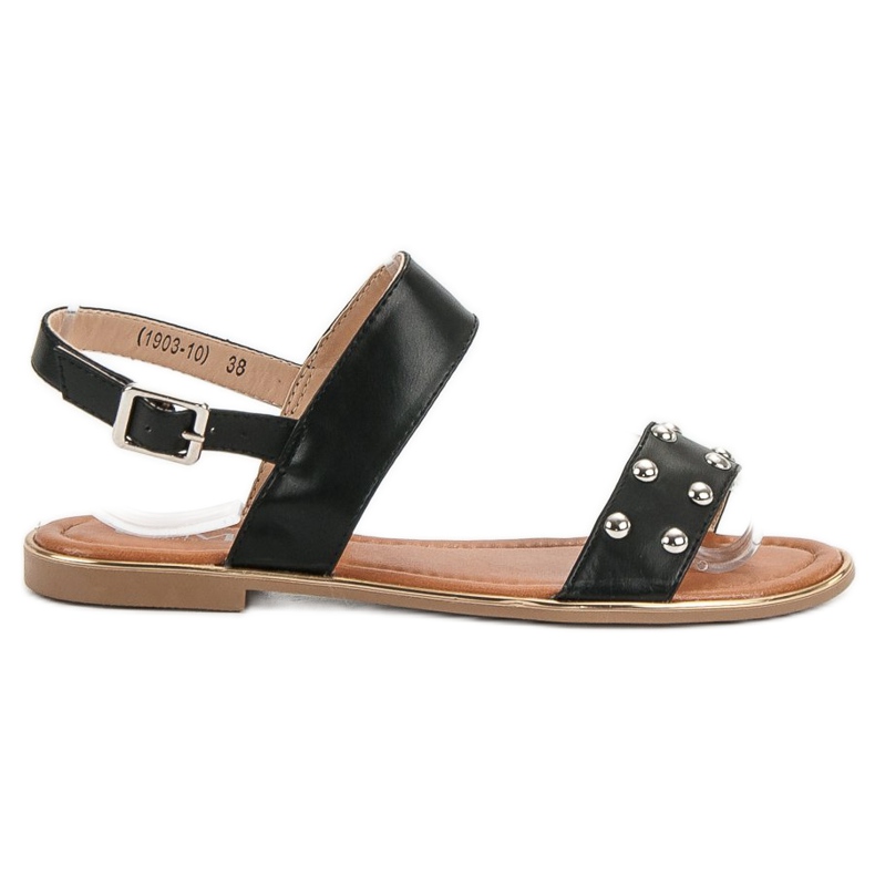 Cm Paris Sandale cu pietre de stras negru