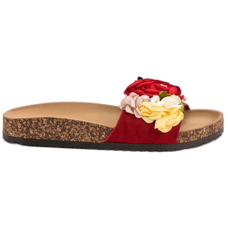 Cm Paris Papuci Cu Flori roșu Cm Paris Papuci Cu Flori roșu