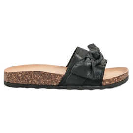 Queen Vivi Papuci casual cu sclipici negru Queen Vivi Papuci casual cu sclipici negru