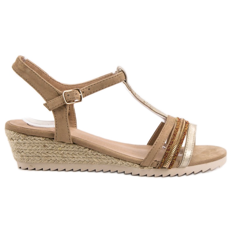 Kylie Sandale espadrile maro galben