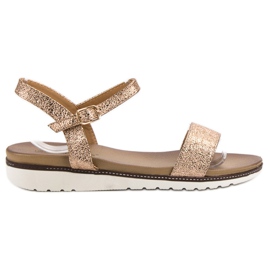 Ch. Creation Sandale strălucitoare galben