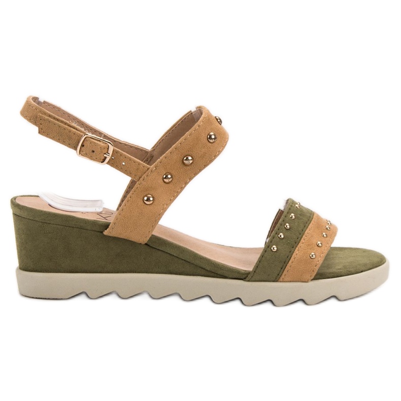 Kylie Sandale cu pietre de stras maro verde