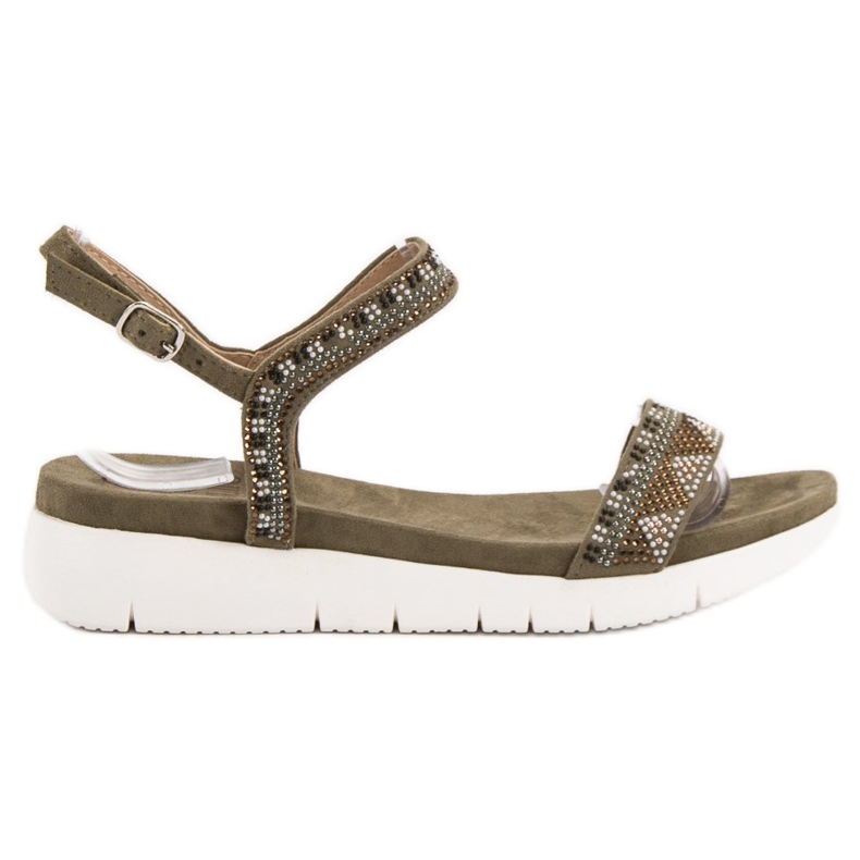 Kylie Sandale cu toc kaki verde