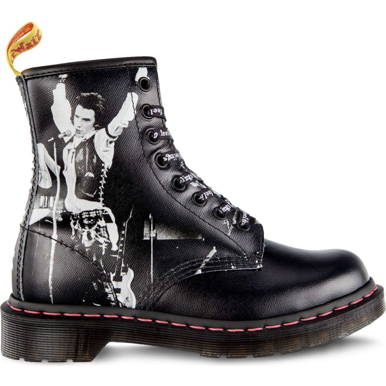 Dr. Martens 1460 Sex Pistols Vicious Black Sex Pistol Pădure de paie de paie negru