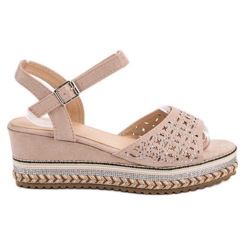 Groto Gogo Sandale din piele de căprioară cu zirconiu cubic maro Groto Gogo Sandale din piele de căprioară cu zirconiu cubic maro