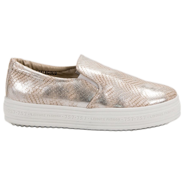 SHELOVET Adidași Slip On Animal Print galben