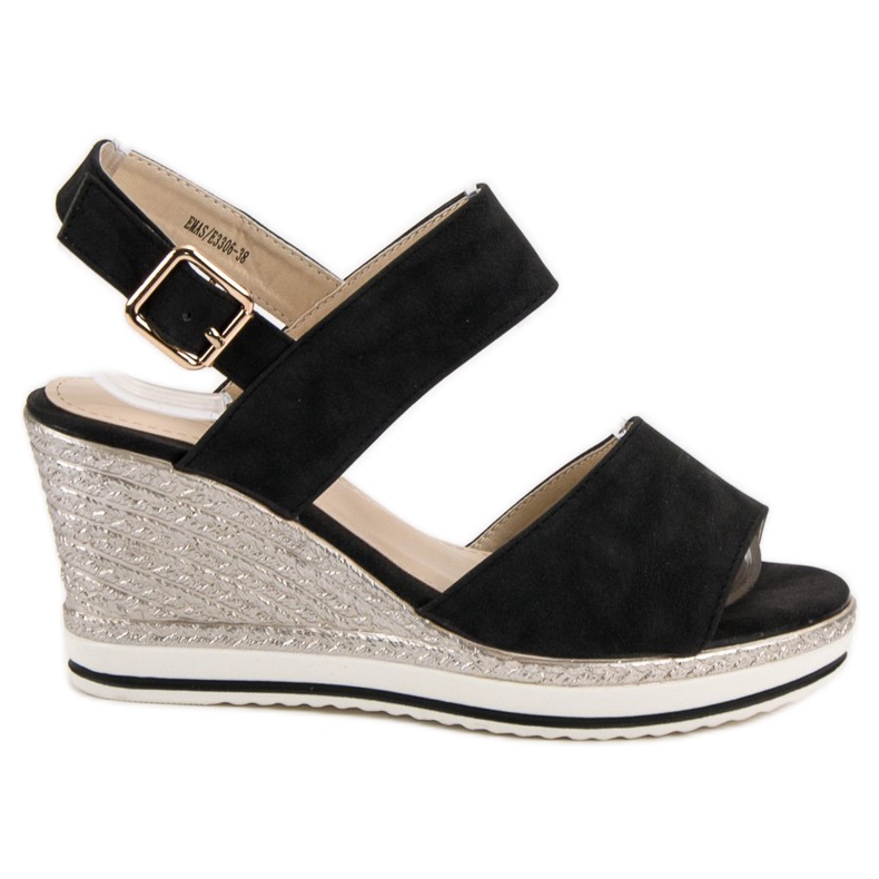 SHELOVET Sandale negre deschise negru