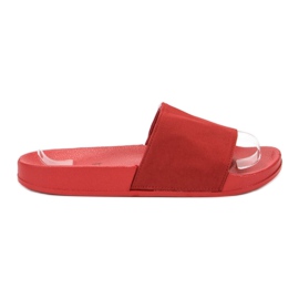 Queen Vivi Papuci confortabili din piele intoarsa roșu Queen Vivi Papuci confortabili din piele intoarsa roșu