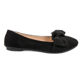 Queen Vivi Balerini din piele de căprioară negru Queen Vivi Balerini din piele de căprioară negru