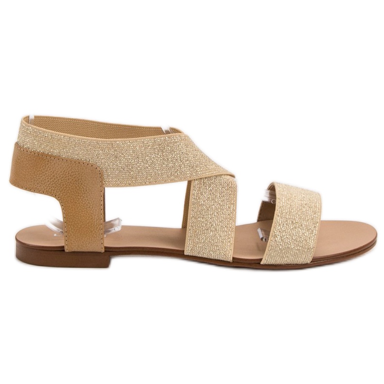 SHELOVET Sandale plate elegante maro