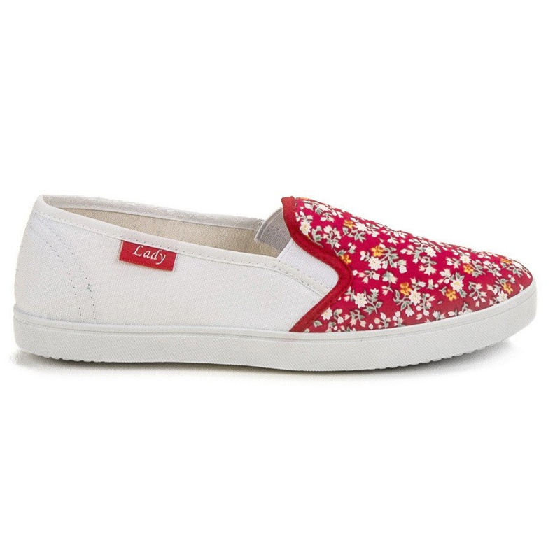 Lovery Sliponi casual alb roșu Lovery Sliponi casual alb roșu