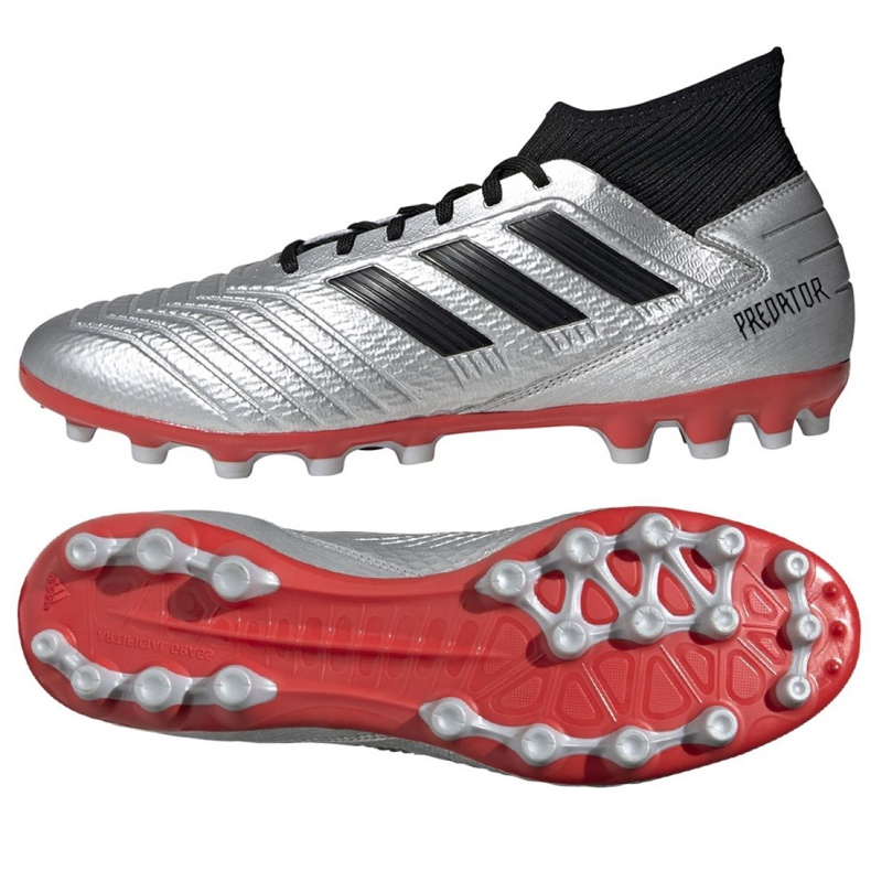 Ghete de fotbal Adidas Predator 19.3 Ag M F99989 multicolor argint Ghete de fotbal Adidas Predator 19.3 Ag M F99989 multicolor argint