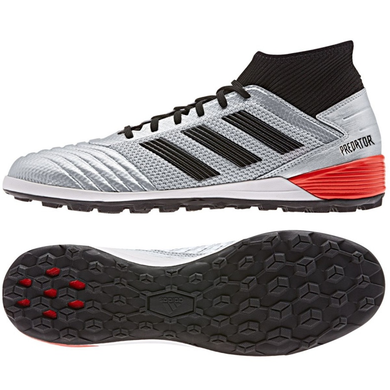 Ghete de fotbal Adidas Predator 19.3 Tf M F35629 gri argint Ghete de fotbal Adidas Predator 19.3 Tf M F35629 gri argint