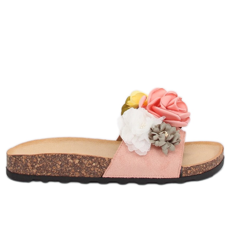 Papuci cu flori roz 218-170 Roz