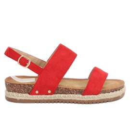 Sandale pe talpa de plută roșie CH-118 Roșu roşu