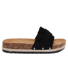 Papuci de tip espadril negru BJS-002 Negru