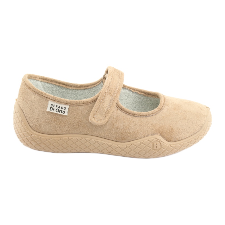 Dr.Orto Befado Ballerinas pentru femei PU-Yove 197d004 Beige Velcro Silber Insert bej