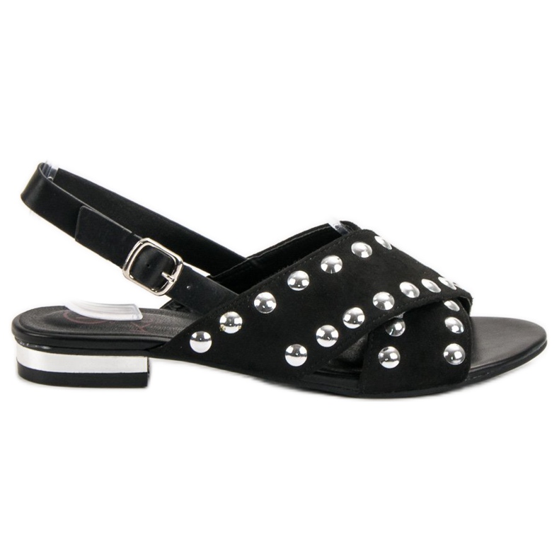 Kylie Sandale negre fixate cu cataramă negru