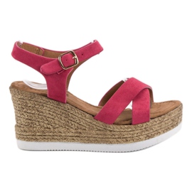 JESSY ROSS Sandale din piele de căprioară fucsia roz JESSY ROSS Sandale din piele de căprioară fucsia roz