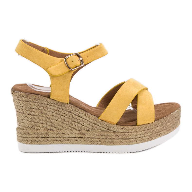 JESSY ROSS Sandale din piele galbenă