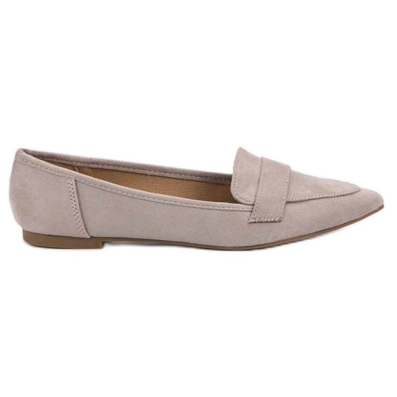 Super Me Suede Ballerina In Spitz gri