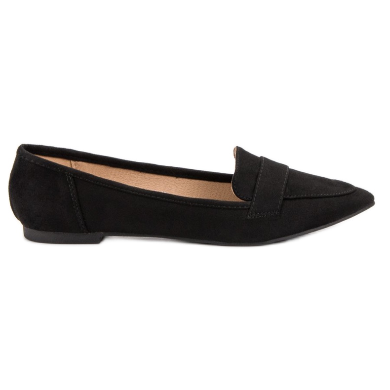 Super Me Suede Ballerina In Spitz negru Super Me Suede Ballerina In Spitz negru