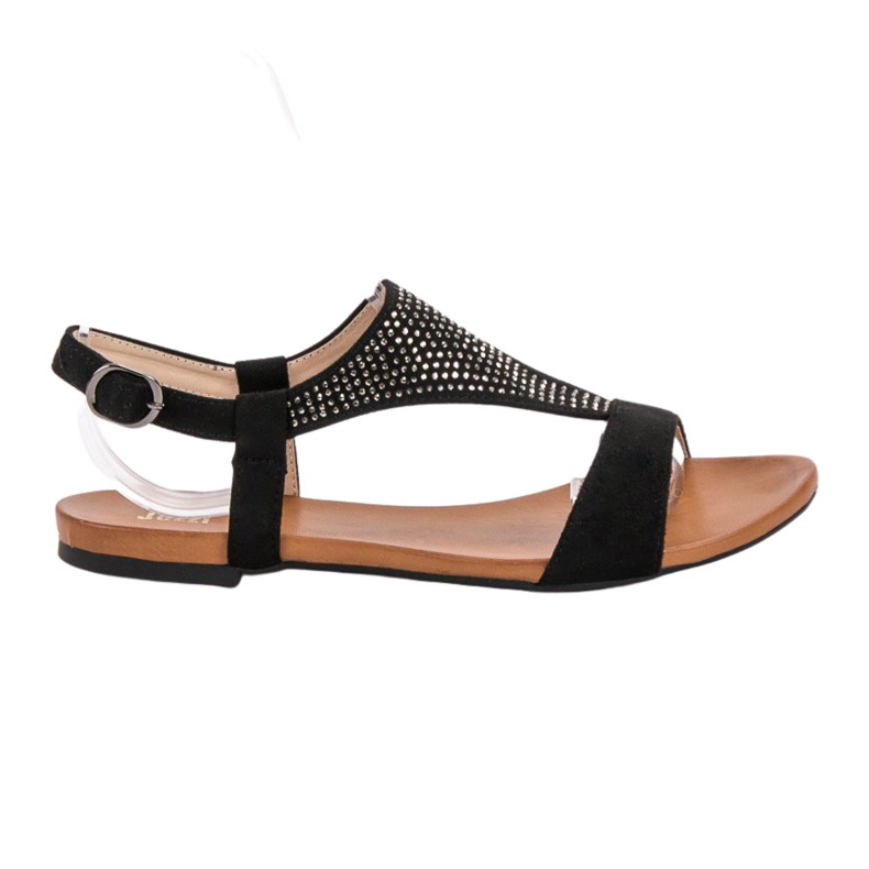 SHELOVET Sandale Cu Cristale negru SHELOVET Sandale Cu Cristale negru