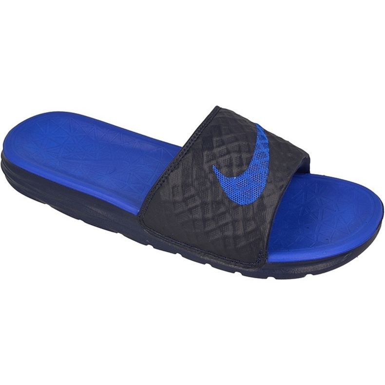 Nike Sportswear Solarsoft Benassi M 705474-440 diapozitive negru albastru Nike Sportswear Solarsoft Benassi M 705474-440 diapozitive negru albastru